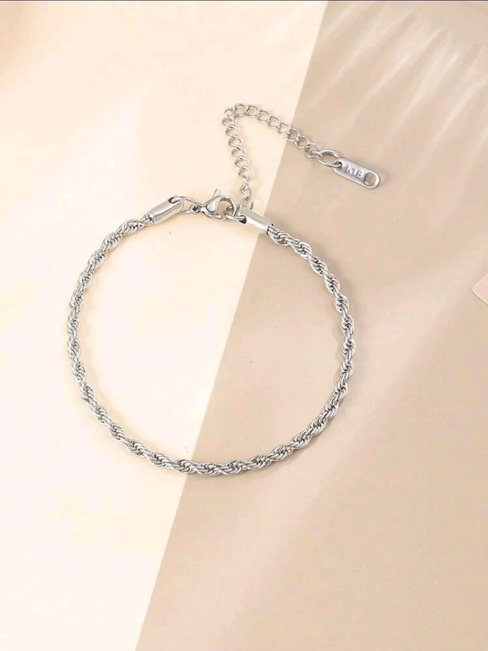 Silver Rope Chain Bracelet